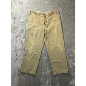 IZOD Corduroy Pants Mens 36x34 Beige 100% Cotton Straight Fit Casual Classic
